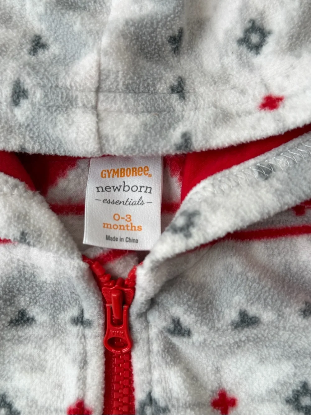 Gymboree Newborn Holiday Fair Isle Hooded Fleece Romper EUC Baby Unisex